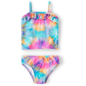 imageThe Childrens Place BabyGirls and Toddler 2 Piece Tankini SwimsuitTropical Floral Ruffle