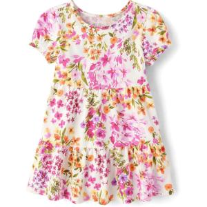 imageThe Childrens Place BabyGirls and Toddler Tiered Dress Short SleeveBunnys Tail Floral