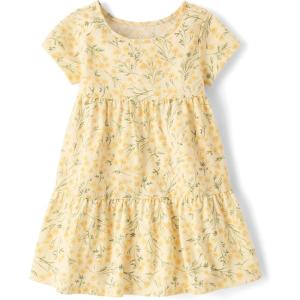 imageThe Childrens Place BabyGirls and Toddler Tiered Dress Short SleeveVanilla Wafer