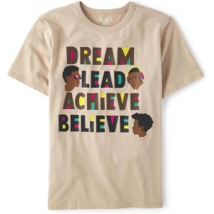 imageThe Childrens Place Boys All Holidays Short Sleeve Graphic TShirtstShirtDream Lead Achieve Believe