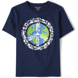 imageThe Childrens Place Boys All Holidays Short Sleeve Graphic TShirtstShirtEarth Peace