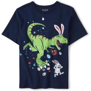 imageThe Childrens Place Boys All Holidays Short Sleeve Graphic TShirtstShirtEaster Dino