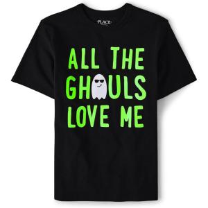 imageThe Childrens Place Boys All Holidays Short Sleeve Graphic TShirtstShirtHalloween Ghouls Glow