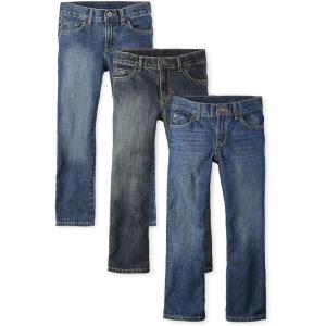 imageThe Childrens Place Boys Bootcut JeansJupiterIndigoDark Wash 3pack