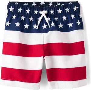 imageThe Childrens Place Boys Swim TrunksAmerican Flag