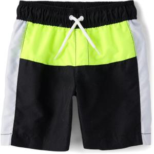 imageThe Childrens Place Boys Swim TrunksBlack Colorblock