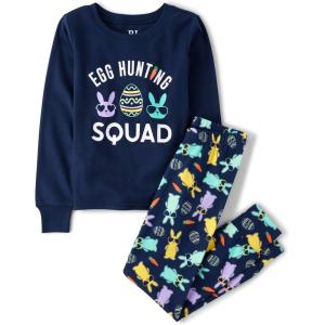 imageThe Childrens Place Easter Family Matching Snug Fit Cotton PajamasNavy Egg Hunting Squad