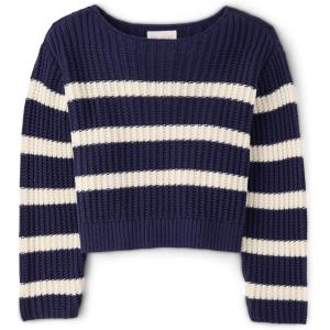 imageThe Childrens Place Girls Long Sleeve Crew Neck Pullover SweaterBlackcurrant