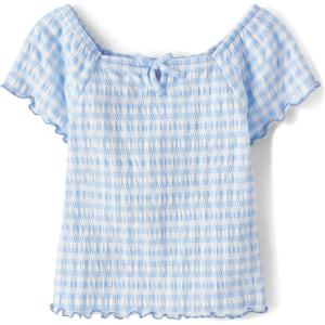 imageThe Childrens Place Girls Smocked Short Sleeve TopsBreeze Keyhole