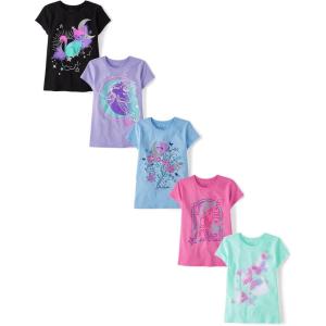 imageThe Childrens Place Girls Trends Icons Short Sleeve Graphic Tshirts 5PackLove Trends