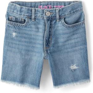 imageThe Childrens Place Girls Twill Skimmer ShortsLea Distressed