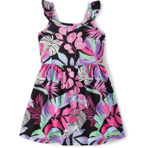 imageThe Childrens Place Girls and Toddler Short Sleeve Fashion DressBlack Tropical