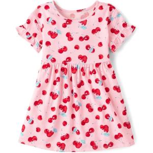 imageThe Childrens Place Girls and Toddler Short Sleeve Fashion DressCherries
