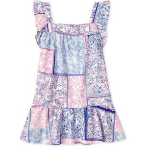 imageThe Childrens Place Girls and Toddler Short Sleeve Fashion DressNavy Flutter