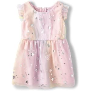 imageThe Childrens Place Girls and Toddler Short Sleeve Fashion DressOmbre Foil