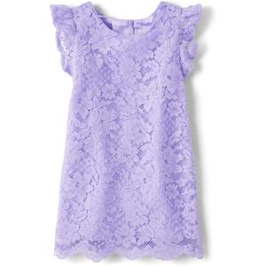 imageThe Childrens Place Girls and Toddler Short Sleeve Fashion DressPetal Purple Lace