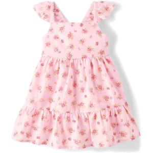 imageThe Childrens Place Girls and Toddler Short Sleeve Fashion DressPink Floral Tiered