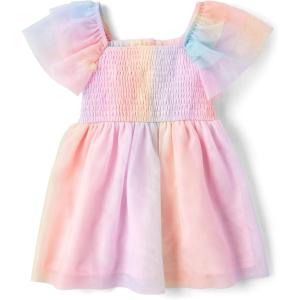 imageThe Childrens Place Girls and Toddler Short Sleeve Fashion DressRainbow Flutter