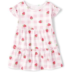 imageThe Childrens Place Girls and Toddler Short Sleeve Fashion DressStrawberry Gingham
