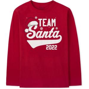 imageThe Childrens Place UnisexBaby and Toddler All HolidaysBirthdays Long Sleeve Graphic TShirtsChristmas Team Santa 2022