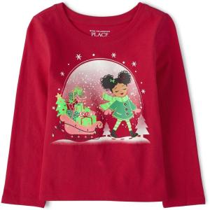 imageThe Childrens Place UnisexBaby and Toddler All HolidaysBirthdays Long Sleeve Graphic TShirtsGirl Sleigh