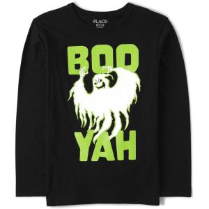 imageThe Childrens Place UnisexBaby and Toddler All HolidaysBirthdays Long Sleeve Graphic TShirtsHalloween Boo Yah Glow