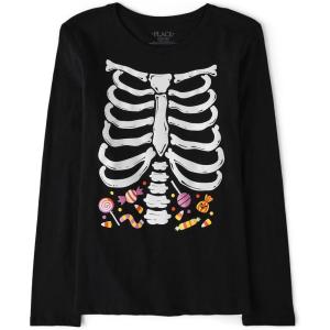 imageThe Childrens Place UnisexBaby and Toddler All HolidaysBirthdays Long Sleeve Graphic TShirtsSkeleton Rib Cage Candy