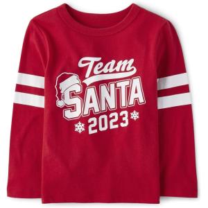 imageThe Childrens Place UnisexBaby and Toddler All HolidaysBirthdays Long Sleeve Graphic TShirtsTeam Santa 2023