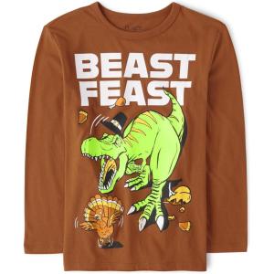 imageThe Childrens Place UnisexBaby and Toddler All HolidaysBirthdays Long Sleeve Graphic TShirtsThanksgiving Beast Feast