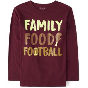 imageThe Childrens Place UnisexBaby and Toddler All HolidaysBirthdays Long Sleeve Graphic TShirtsThanksgiving Fam Food Fball