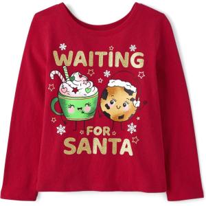 imageThe Childrens Place UnisexBaby and Toddler All HolidaysBirthdays Long Sleeve Graphic TShirtsWaiting for Santa