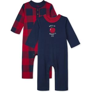 imageThe Childrens Place babyboys Rompers 2packApple of Daddys EyeRed Plaid