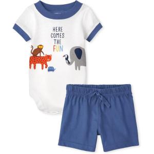 imageThe Childrens Place babyboys Short Sleeve Bodysuit and Shorts Set