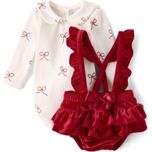imageThe Childrens Place babygirls And Newborn Bodysuit and Skirt 2 Piece OutfitWhite Red Bubble