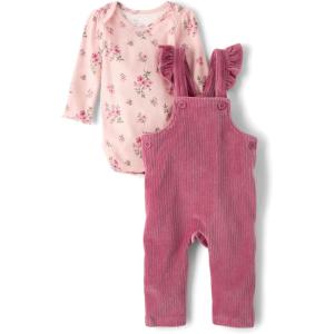 imageThe Childrens Place babygirls And Newborn Long Sleeve Body Suit and Overalls 2 Piece OutfitPrimrose