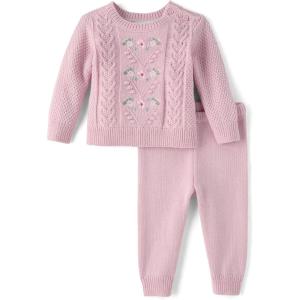 imageThe Childrens Place babygirls And Newborn Long Sleeve Sweater and Pants 2 Piece Playwear SetLuxe Lilac