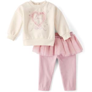 imageThe Childrens Place babygirls And Newborn Long Sleeve Sweater and Pants 2 Piece Playwear SetMesh Heart