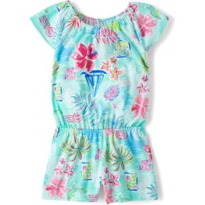 imageThe Childrens Place babygirls And Toddler Short Sleeve Flutter Shorts RomperCosmos Floral