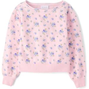 imageThe Childrens Place girls Active Long Sleeve Fleece Pullover SweatshirtRose Mist