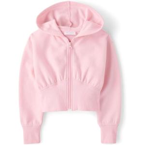 imageThe Childrens Place girls Active Long Sleeve Premium Fleece Hooded Zip UpRose Mist