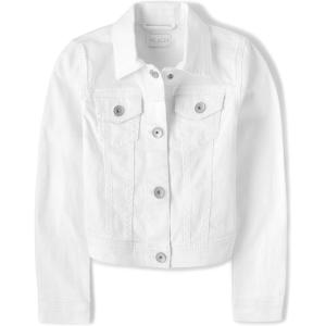 imageThe Childrens Place girls Basic Denim JacketWhite Denim
