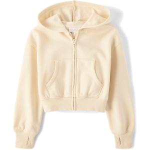 imageThe Childrens Place girls Long Sleeve Hooded Fleece Full Zip UpFrappe