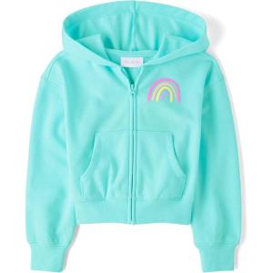 imageThe Childrens Place girls Long Sleeve Hooded Fleece Full Zip UpSeagrove