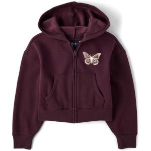 imageThe Childrens Place girls Long Sleeve Hooded Fleece Full Zip UpTrolley
