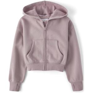 imageThe Childrens Place girls Long Sleeve Hooded Fleece Full Zip UpUltra Violet
