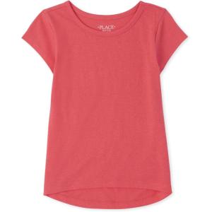 imageThe Childrens Place girls Short Sleeve High Low TopCoral Rose