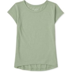 imageThe Childrens Place girls Short Sleeve High Low TopSoft Fern