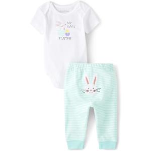 imageThe Childrens Place unisexbaby And Newborn My First Easter Short Sleeve Top and Bottom 2piece SetBunny