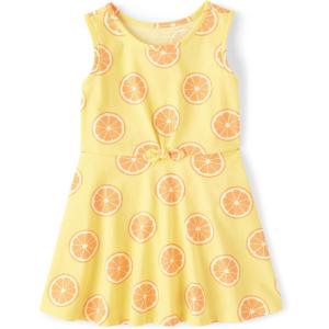 imageThe Childrens Placeand Toddler Girls Short Sleeve Fashion DressOrange Slices