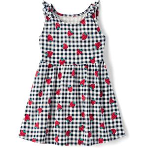 imageThe Childrens Placeand Toddler Girls Short Sleeve Fashion DressStrawberry Gingham